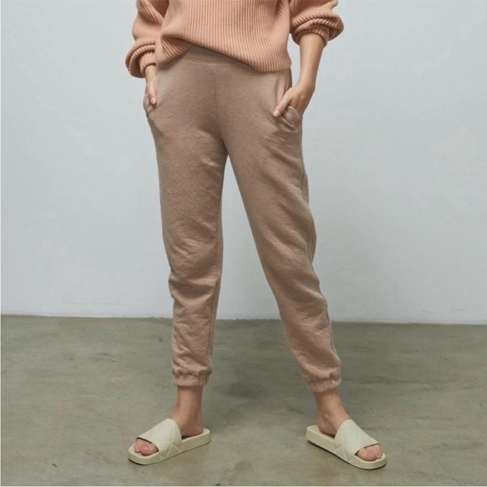 Lunya NWOT Restore Double Faced Pant Sweatpant Jogger‎ Pinkish Tan Women’s Small